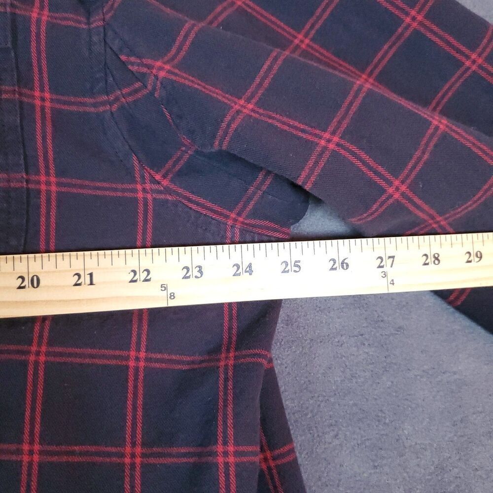 Duluth Trading Shirt Mens XL Black Red Plaid Flannel Heavy Shacket Pocket - Picture 4 of 14